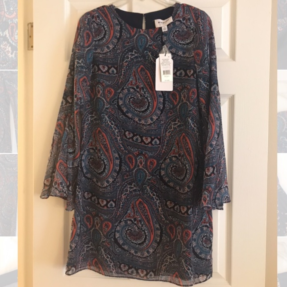 Boho paisley Bell Sleeve dress